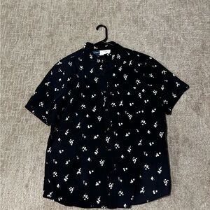 Old Navy Men's Navy Floral Shirt